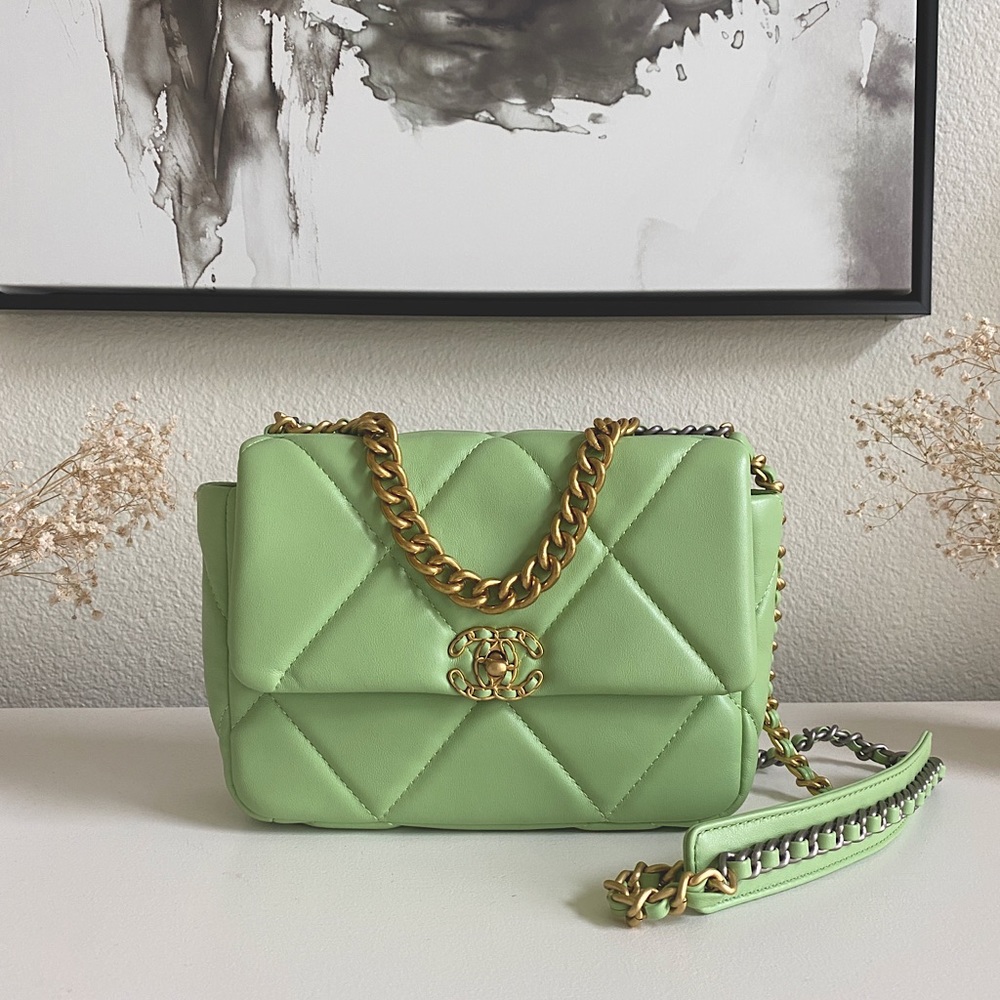 Light green vibrant crossbody vegan leather handbag with top handle